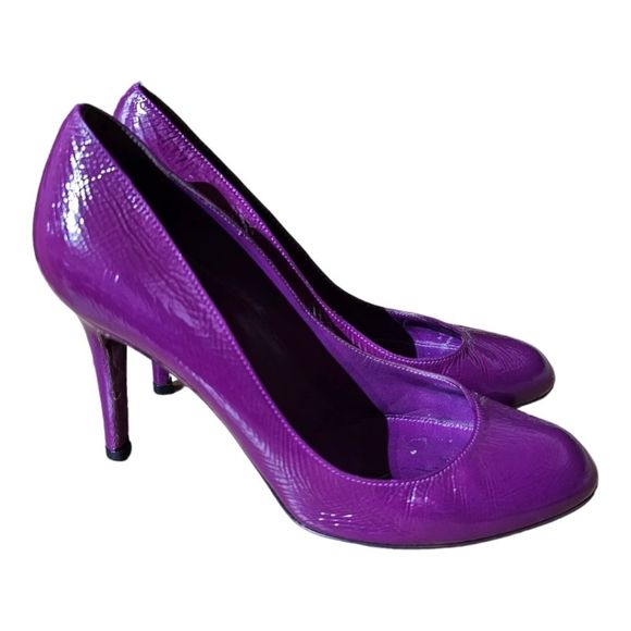 SERGIO ROSSI Magenta Patent Leather Heels - Size 36 1/2 - Picture 1 of 9
